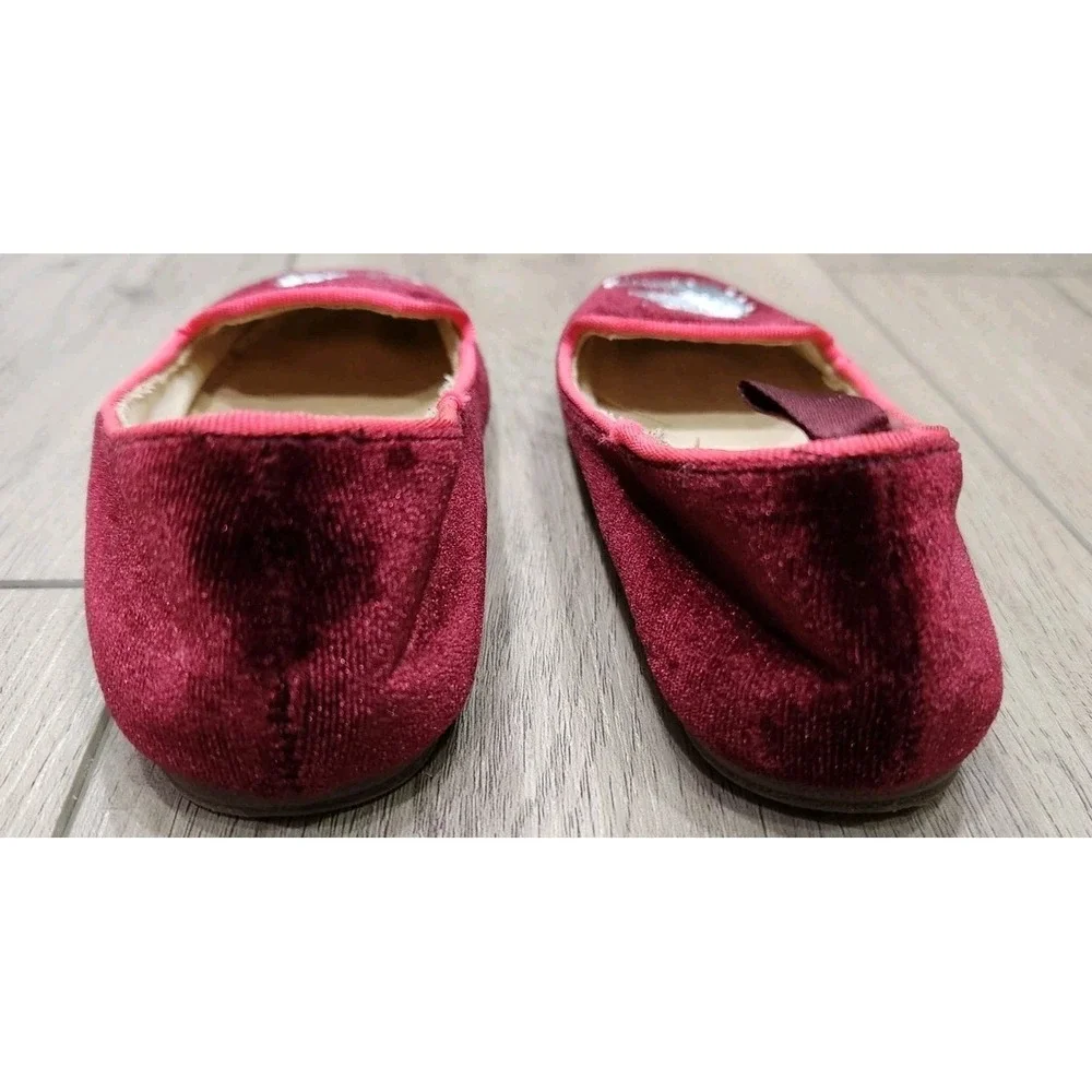 Gap Kids Red Velvet Unicorn Flats Slip On‎ Girls Shoes Size 8